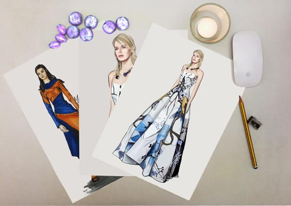 Modern Girl Fashion illustration Art by Marianna Bellini