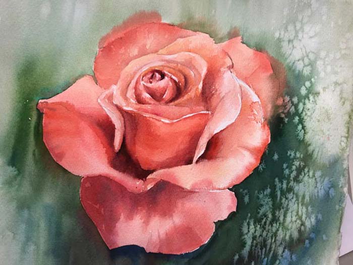 How to Draw a Rose with Watercolors