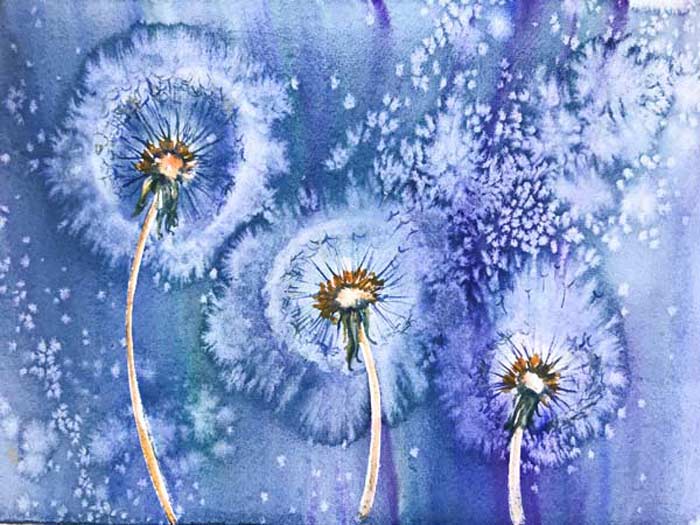 The Portraits of People and Flowers Watercolor Paintings