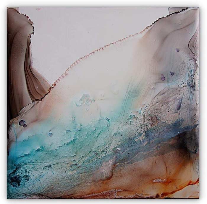 Fired alcohol ink on tile by Nino Anin