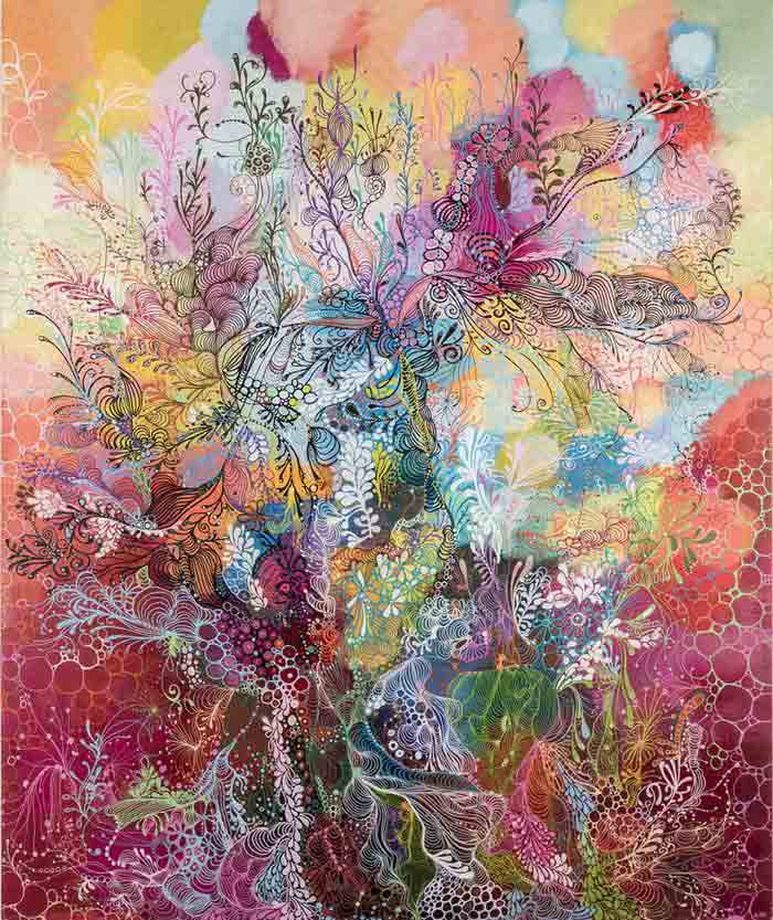 abstract floral art, floral painting