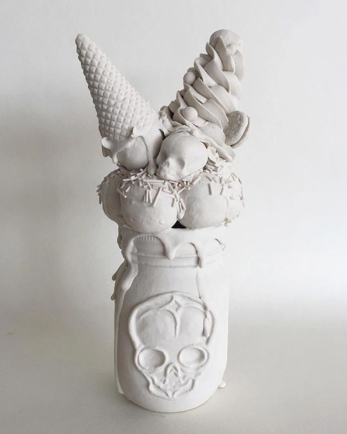 Ice Creams - Porcelain Sculptures of Hand-built
