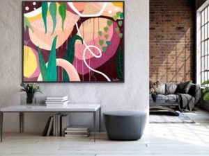 Abstract plant shape paintings by Artist Lizzie Alsop - Trendy Art Ideas