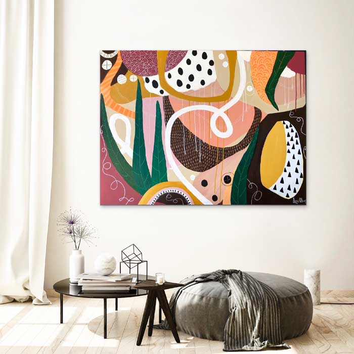abstract painting on canvas by Lizzie Alsop Art