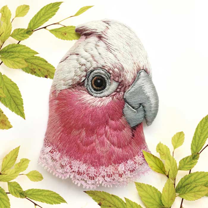 Hand Embroidered Bird Brooches by Paulina