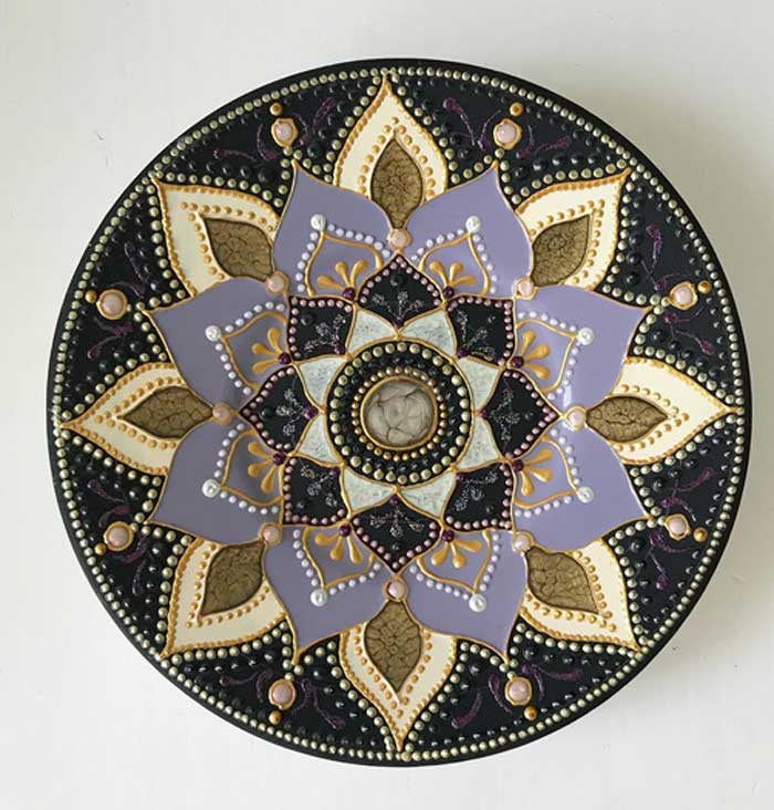 Anastasia Decorated Ceramic With Beautiful Acrylic Paint Dots Mandala Design