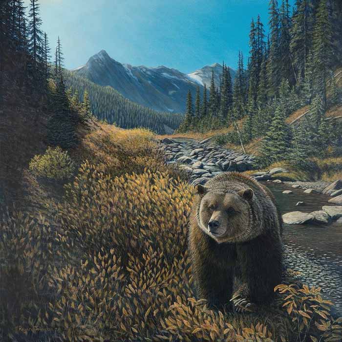 hyper realistic bear painting by Regan Johnston