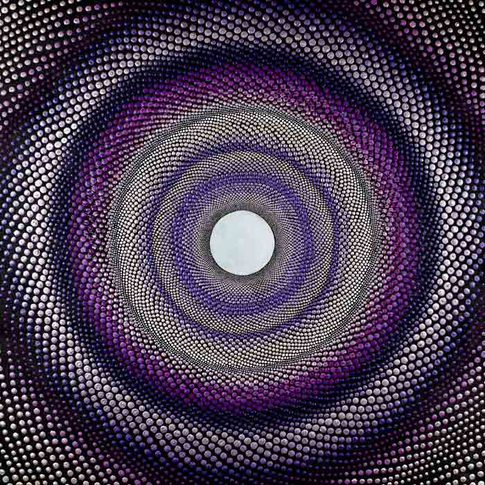 Purple Tunnel dot art painting with Acrylic Paint
