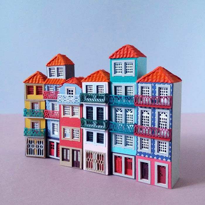 Iinspired by colorful cityscape of Porto, Portugal.