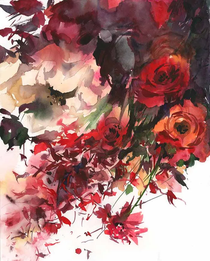 Blazing Beauty flower of life painting in watercolor