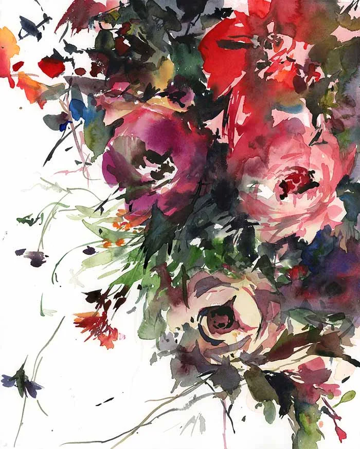 Blooming Bounty spring flowers painting
