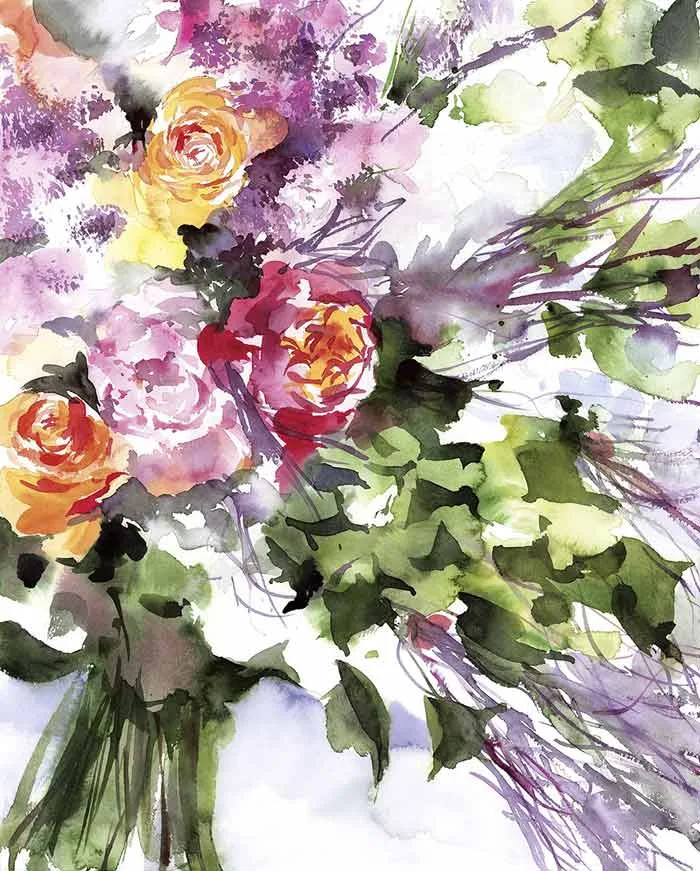 Di Spello Flower Watercolor Painting