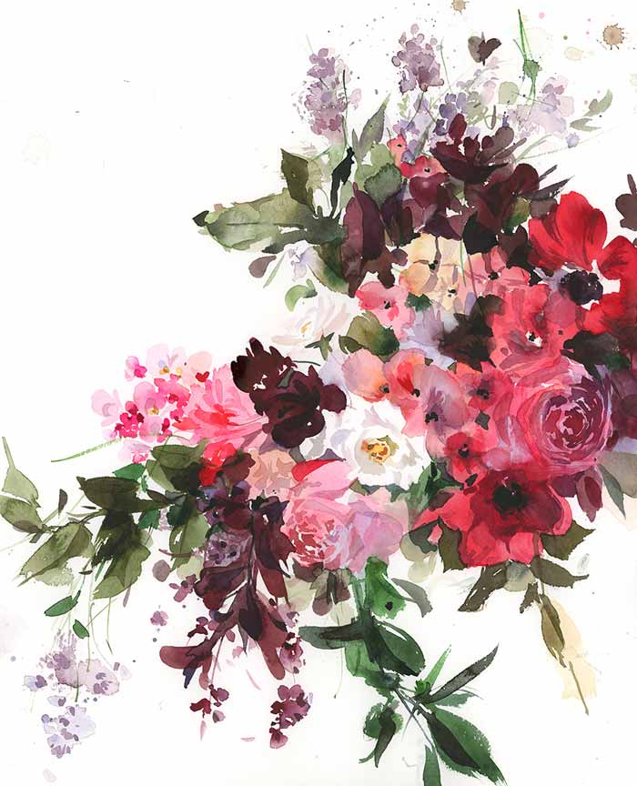 Gioia Flower Watercolor Painting