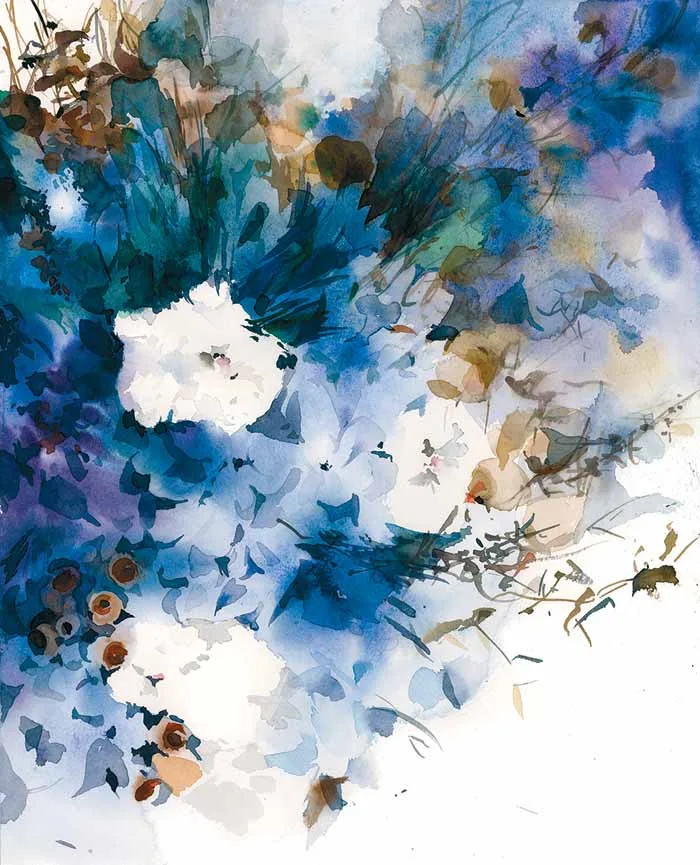 Riflessivo Flower Watercolor Painting