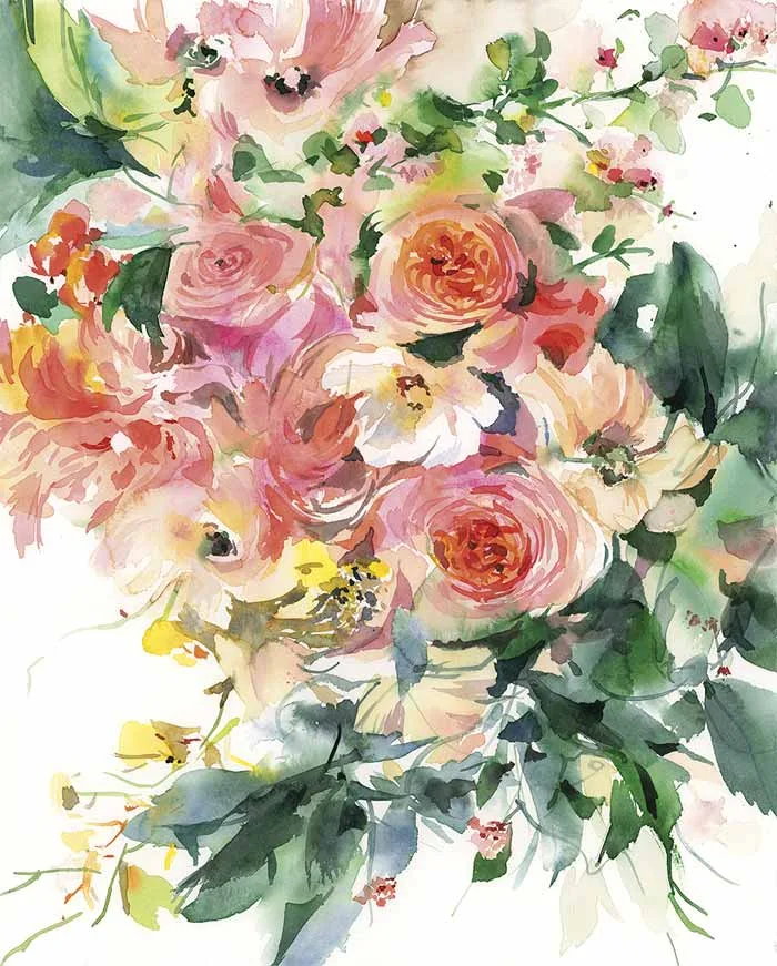Sussurro Flower Watercolor Painting