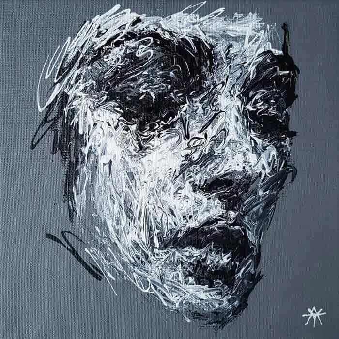 The Artist Draws Portraits Entirely Through Scribbling