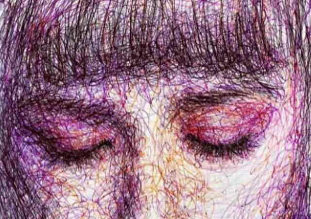 Scribble portrait drawing