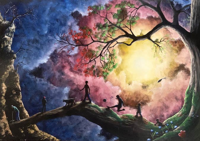 Self taught artist creates paintings on the power of our imagination