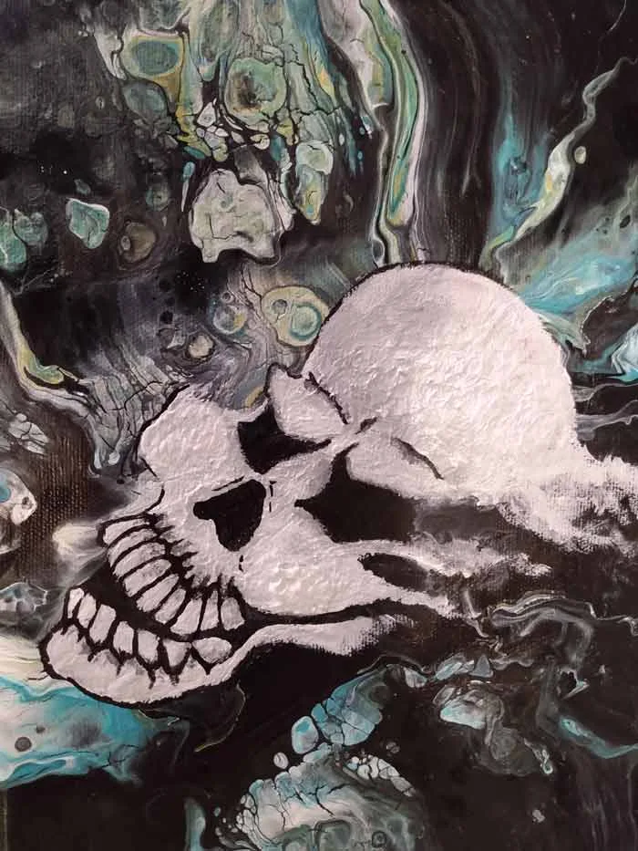 Skull offers Acrylic Pour