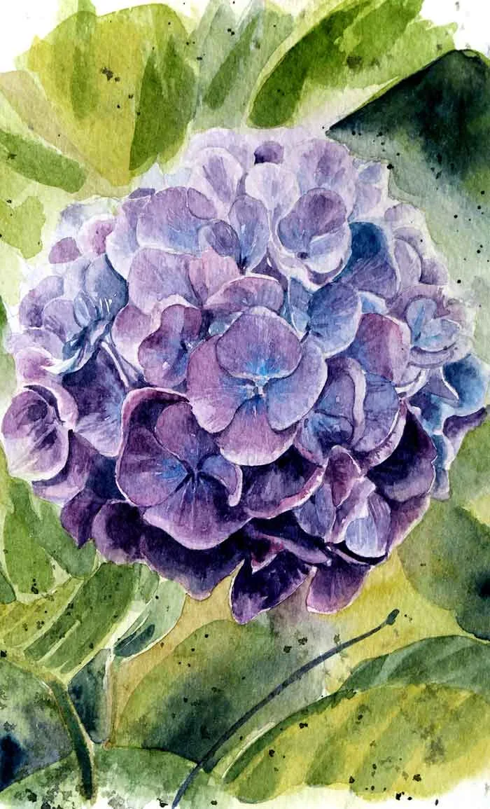 Purple flower painting canvas Purple flower painting with watercolor