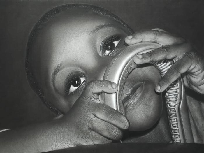 Stunning Photorealism Graphite and Charcoal Drawings