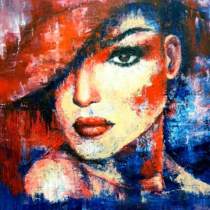 Artist Maria oil painting face