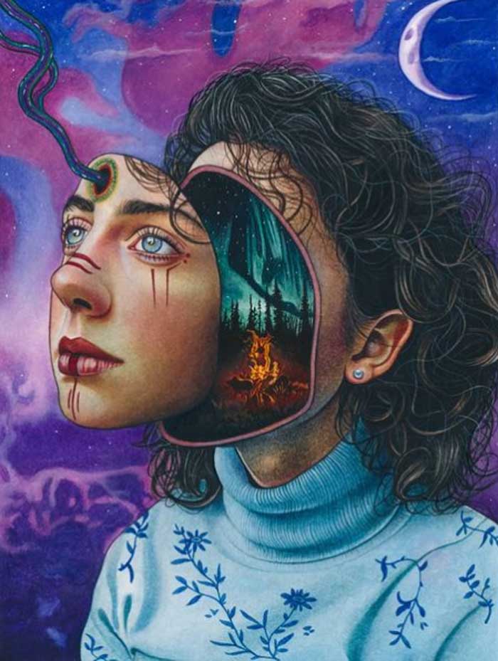 Look Within Surreal Painting by Kaitlyn Page