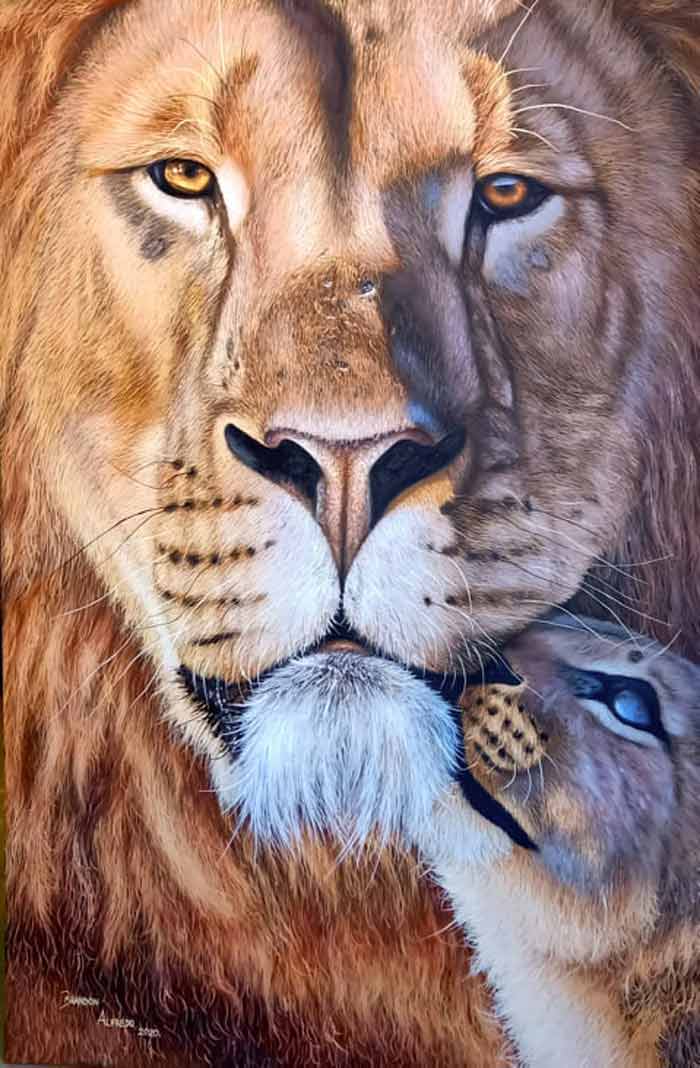 Brandon Alfredo's African lion painting
