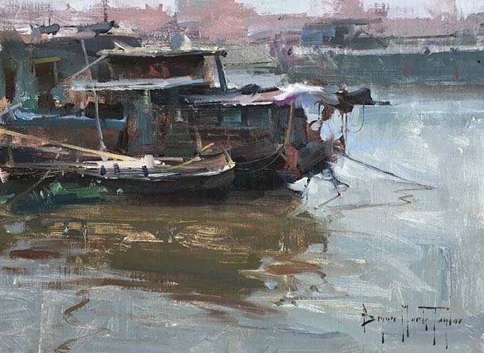 Junk Boat painting by Bryan Mark Taylor