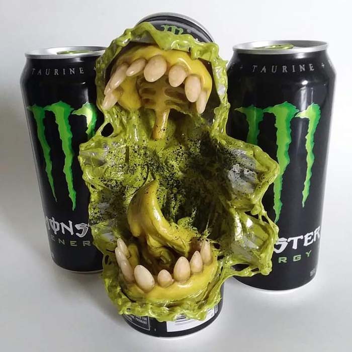 Monster can art art by using super Sculpey