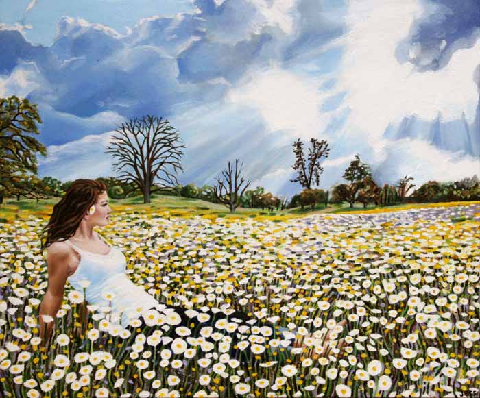 Susanna in a Field of Flowers painting by Jessica Siemens