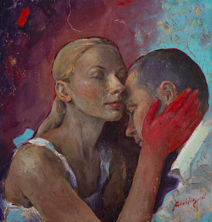 In love art, the art of love, romantic love painting by Tania Rivilis