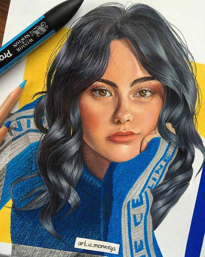 Realistic colored pencil drawings by artist Renske
