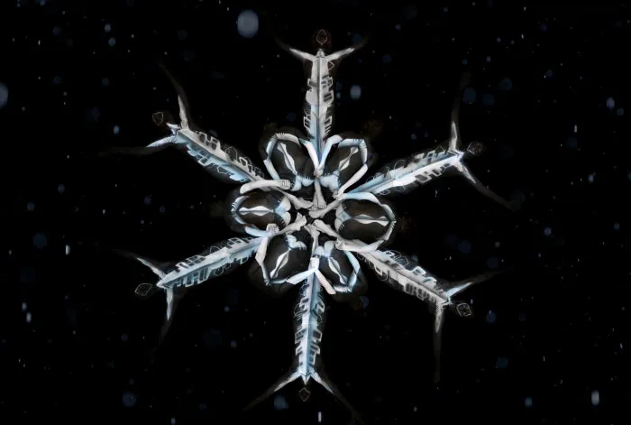 Snowflake body painting by Gesine Marwedel