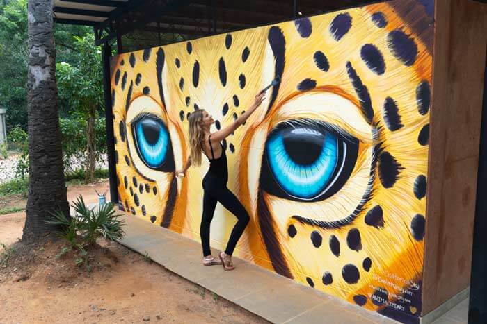 Large scale mural art to raise awareness about wildlife