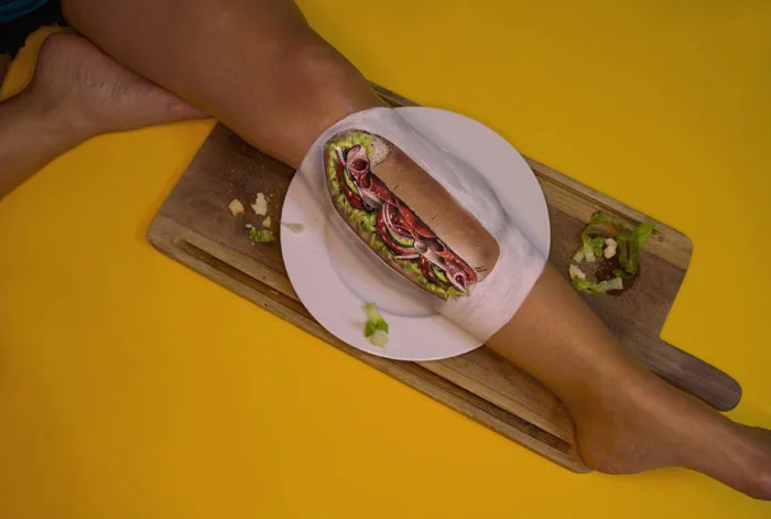 BMT Sandwich paint on leg by Sarah Murphy