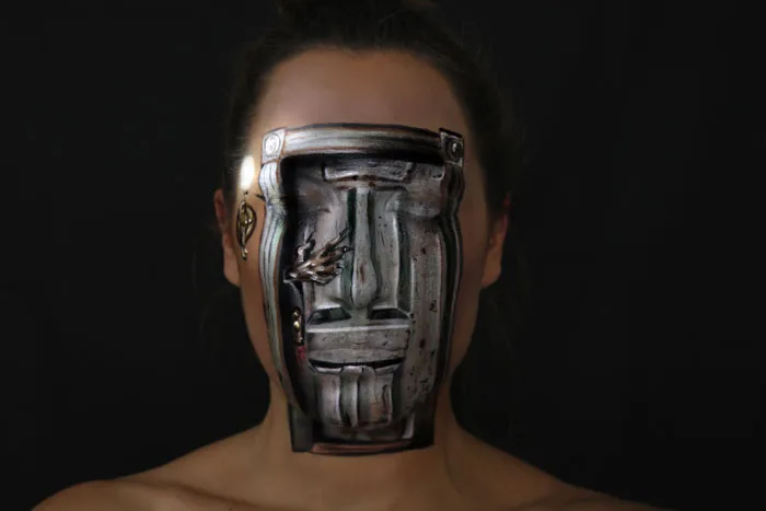 Creepy illusion makeup look by Sarah Murphy