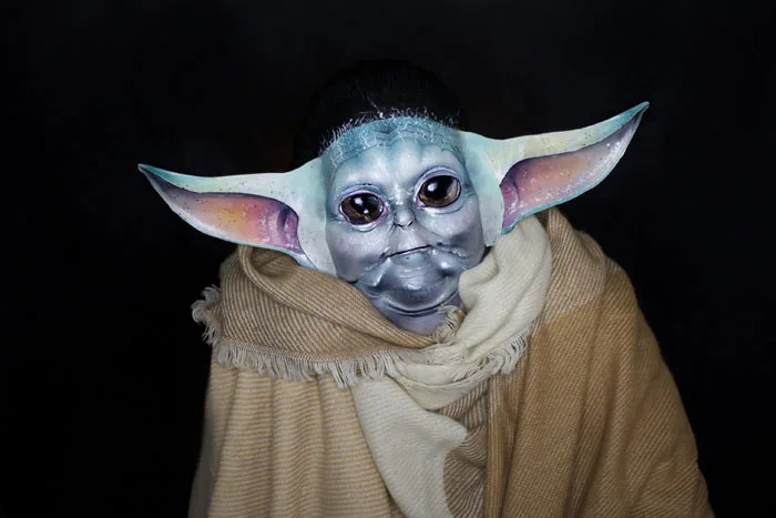 Grogu Mandalorian Body paint by Sarah Murphy