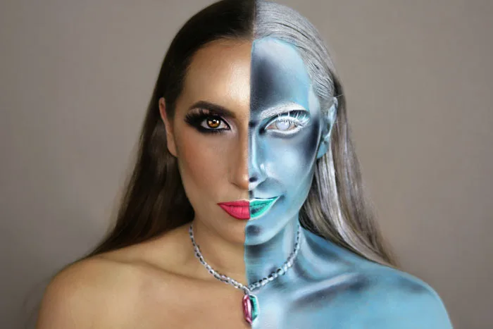 Inverted effect makeup look by Sarah Murphy