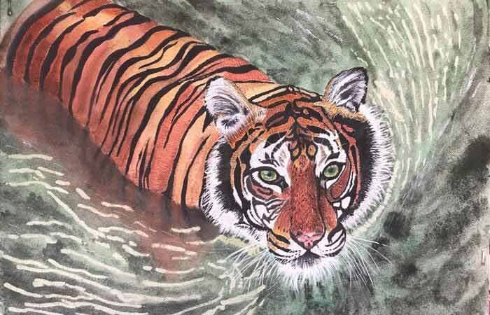 Tiger painting by Kathy Lee