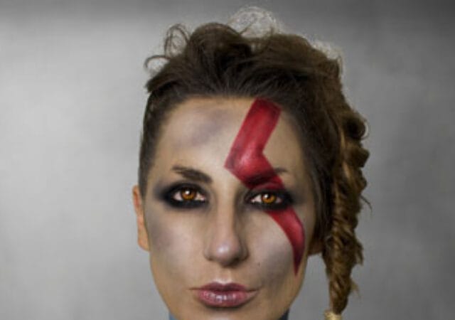 God of War bodypaint and makeup by Sarah Murphy