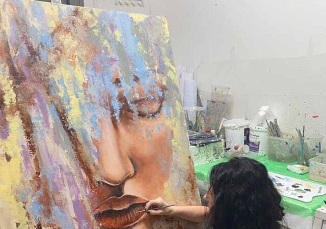 Miri with paintings by Miri Baruch