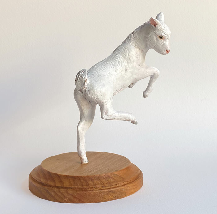 Baby Goat Sculpture by Leslie Sealey