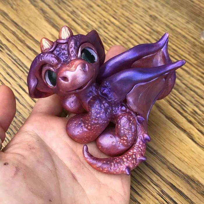 Dragon Bust Hand Crafted Polymer Clay Wall hot Art