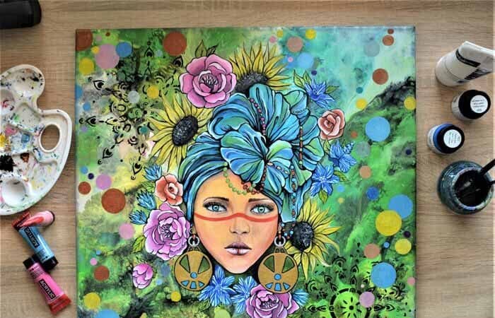 colorful portrait artwork by Marianna