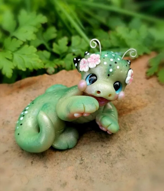 Polymer Clay Spring Dragon | Polymer Clay Dragon | Clay Dragon | Polymer Clay | Dragon | Cute | Spring | Forest outlets Dragon | Nature Art | OOAK