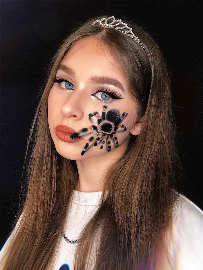 Spider makeup on face by Natalia