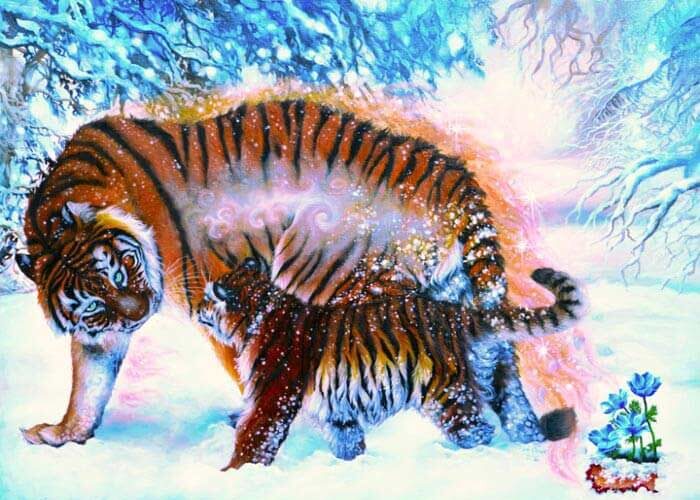 Farewell tiger painting by Safa Qureshi