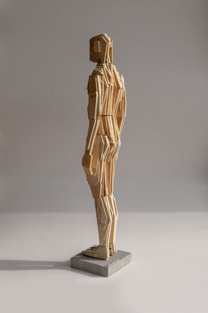 Puppet M wood sculpture by Pyotr Zaitsev