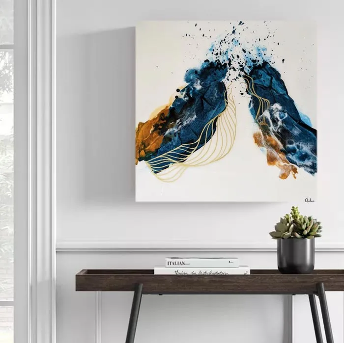 acrylic fluid abstract painting